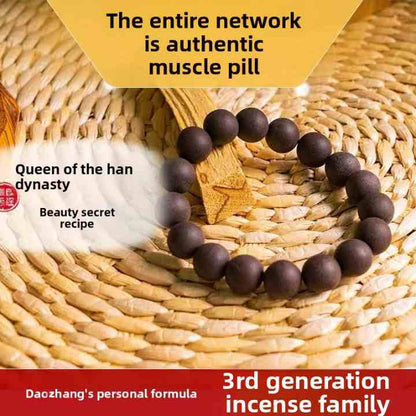 Vintage Crafted Bracelet of Blended Incense Beads (Xi Ji pill - ancient medicinal pellet believed to soothe the body)